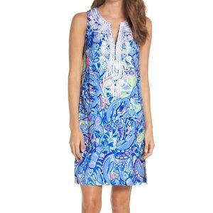 NWT Lilly Pulitzer Carlotta Blue Peri Pinch Pinch 6 Women's Stretch Shift Dress